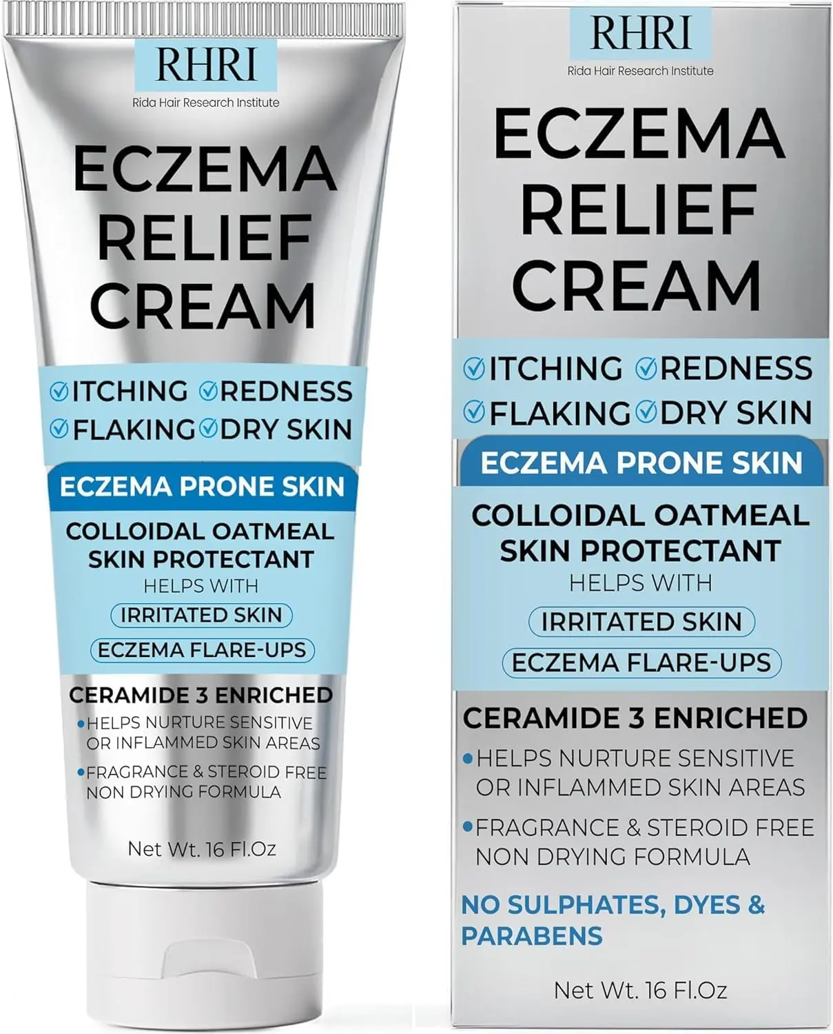 Eczema Cream with Colloidal Oatmeal | Eczema Treatment for Dry Itchy & Irritated Skin | Relieves Itching Redness & Flaking | Soothing Moisturizer for Sensitive Skin | 6 Fl Oz