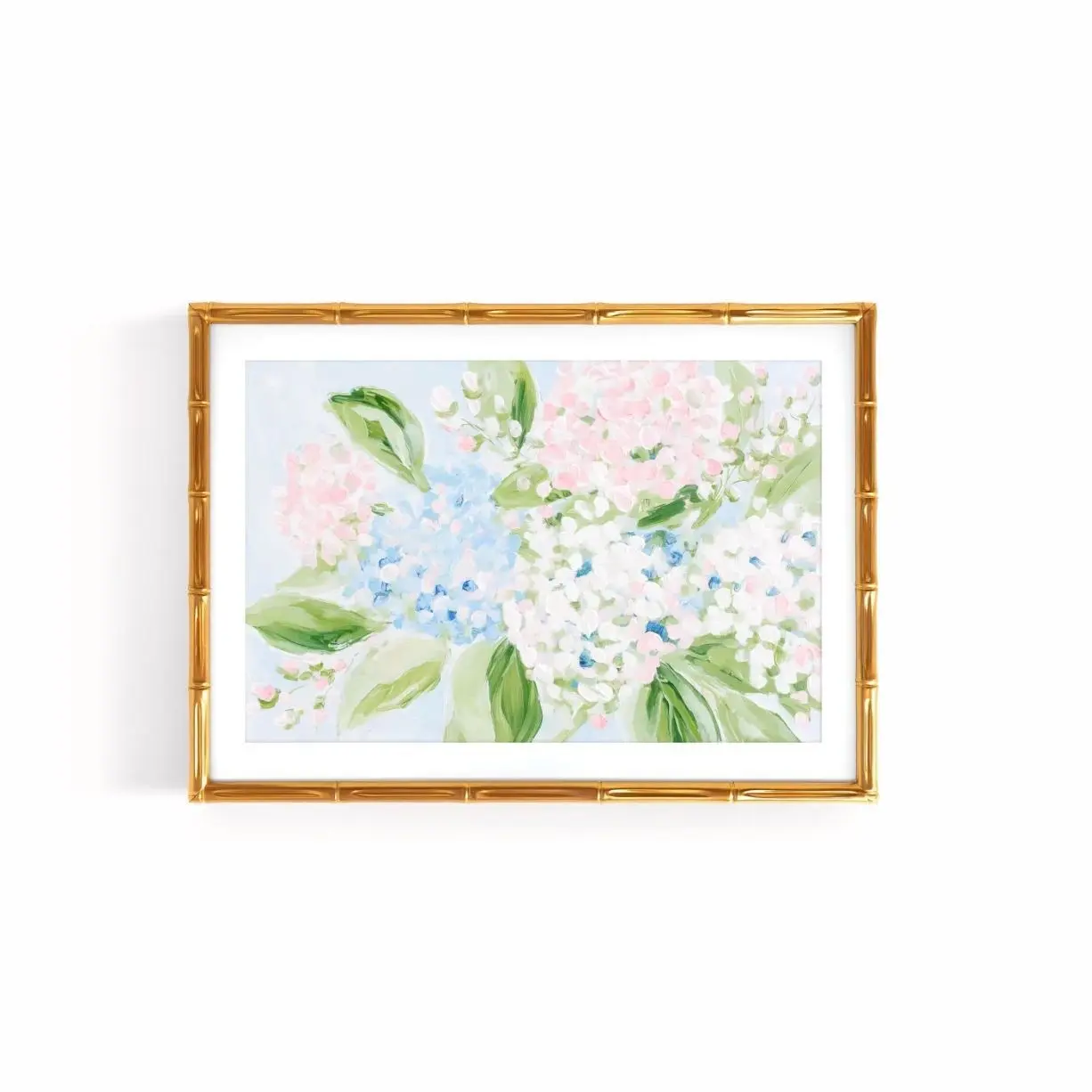 Pastel Hydrangea Painting: Preppy Floral Wall Art |Framless Poster R