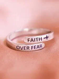 New Trendy Religious Ring, Cross Symbol Ring, Unique Faith Design, Adjustable Open Ring, Adjustable Fit, Inspirational Gift, Inspirational Message, Butterfly Pattern, All Seasons, Adjustable Rings