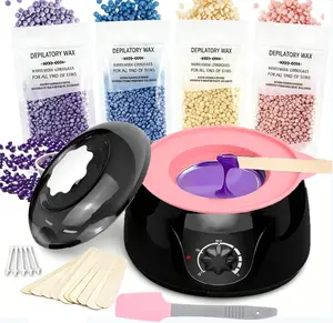 Bikini &Nose Waxing Kit Black Hair Removal Waxing Kit for Women & Men Hot Wax Warmer Pot for Nose,Face, Eyebrow, Body, Brazilian, Bikini, Sensitive Skin Waxing Machine