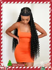 30" Women's Headband Wig - Long Synthetic Micro Box Braid, Elastic Mesh Cap, Machine Made, Wig Accessories, Synthetic Braided Wig - Perfect for Halloween, Christmas, Parties and Holidays