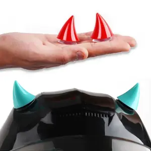 2PCS Cute Rubber Helmet Horns, Suction Cup Decoration for Motorcycle & Motocross Helmets Stylish Decal Vehicles