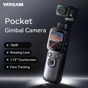 4K Pocket Gimbal Vlog Camera, 75MP HD Touchscreen, Face Tracking and Beauty Mode, Handheld Image Stabilization, Includes 32GB Memory Card and Card Reader—A portable vlog camera designed specifically for content creators and travelers