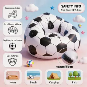 Kid's toy, portable inflatable sofa lazy sofa suitable for indoor use outdoor camping inflatable seat parties, games, outdoor relaxation, travel, and camping. Suitable for both children and adults. Summer vibe, basketball football