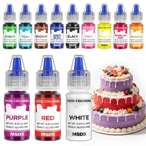 12 Liquid Food Coloring Set  Vibrant  6ml/Bottle for Aesthetic Easter Eggs, Royal Icing & DIY Slime. Tasteless & Food Grade Baking Supplies for Macarons & Cake Decorating. The Ultimate Holiday Hack!
