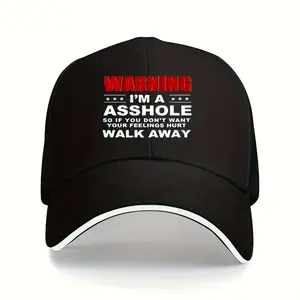 I'M A  Unisex Baseball Cap With Satirical Warning Print, Adjustable Trucker Hat With Sun Protection, Embossed Humor Design, Machine Washable - For Men And Women
