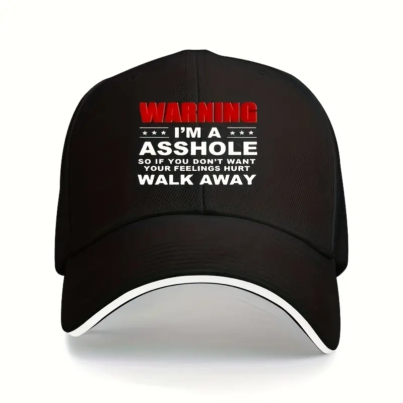 Unisex Baseball Cap with Satirical Humor Print, Adjustable Outdoor Hat for UV Prevention, Sports & Casual Wear, Satirical Print, Sun Protection, Everyday, Hand Wash Only, Fits Most Head Sizes