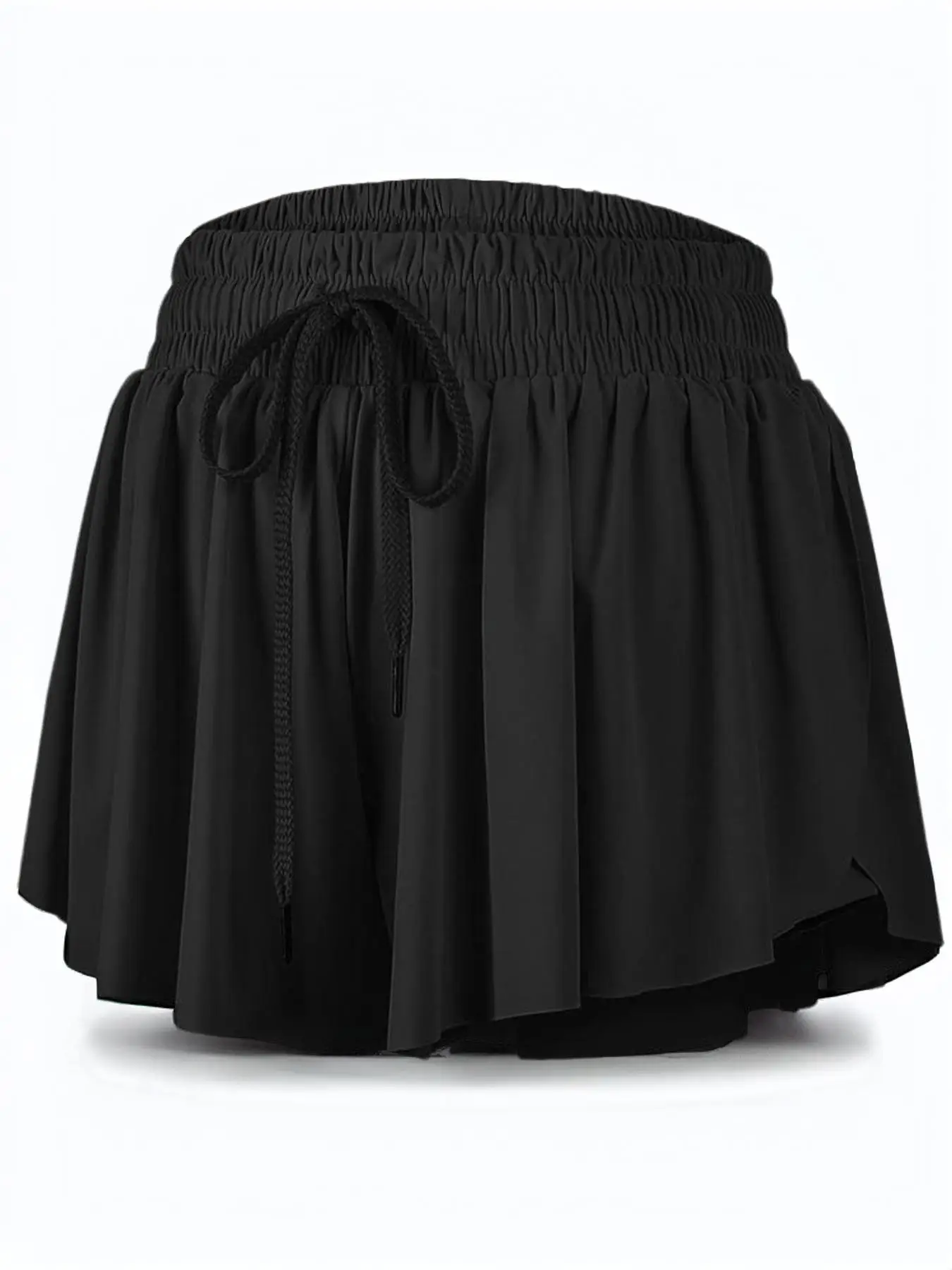 Women's 2 in 1 Drawstring Sports Shorts, Solid Elastic Waist Pocket Sports Shorts, Gym Shorts, Ladies Sportswear for Gym Yoga Workout, Gym Clothing, G