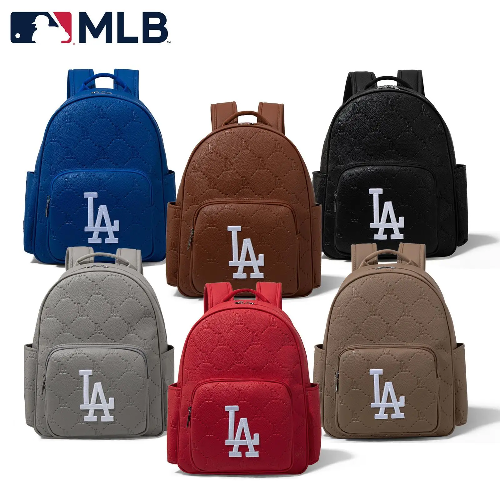 MLB LA Dodgers Backpack Multi-compartment Design Large Capacity Unisex Quilted Pattern Sport Back to Schools Bag