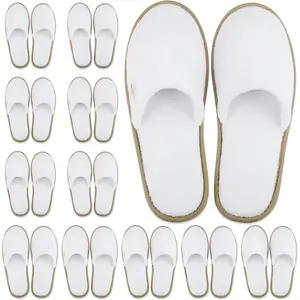 Spa Slippers - Disposable Indoor House Slippers - Closed Toe House Shoes for Men & Women - Value Pack Hotel Indoor Shoes for Guests - Washable & Reusable for Travel & Wedding