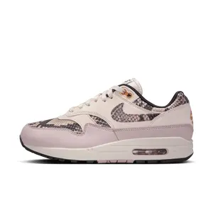 Nike Air Max 1'87 "Snakeskin Light Orewood Brown" - Women's Sneakers Casual Streetwear Shoes, Leather, Walking Shoes
