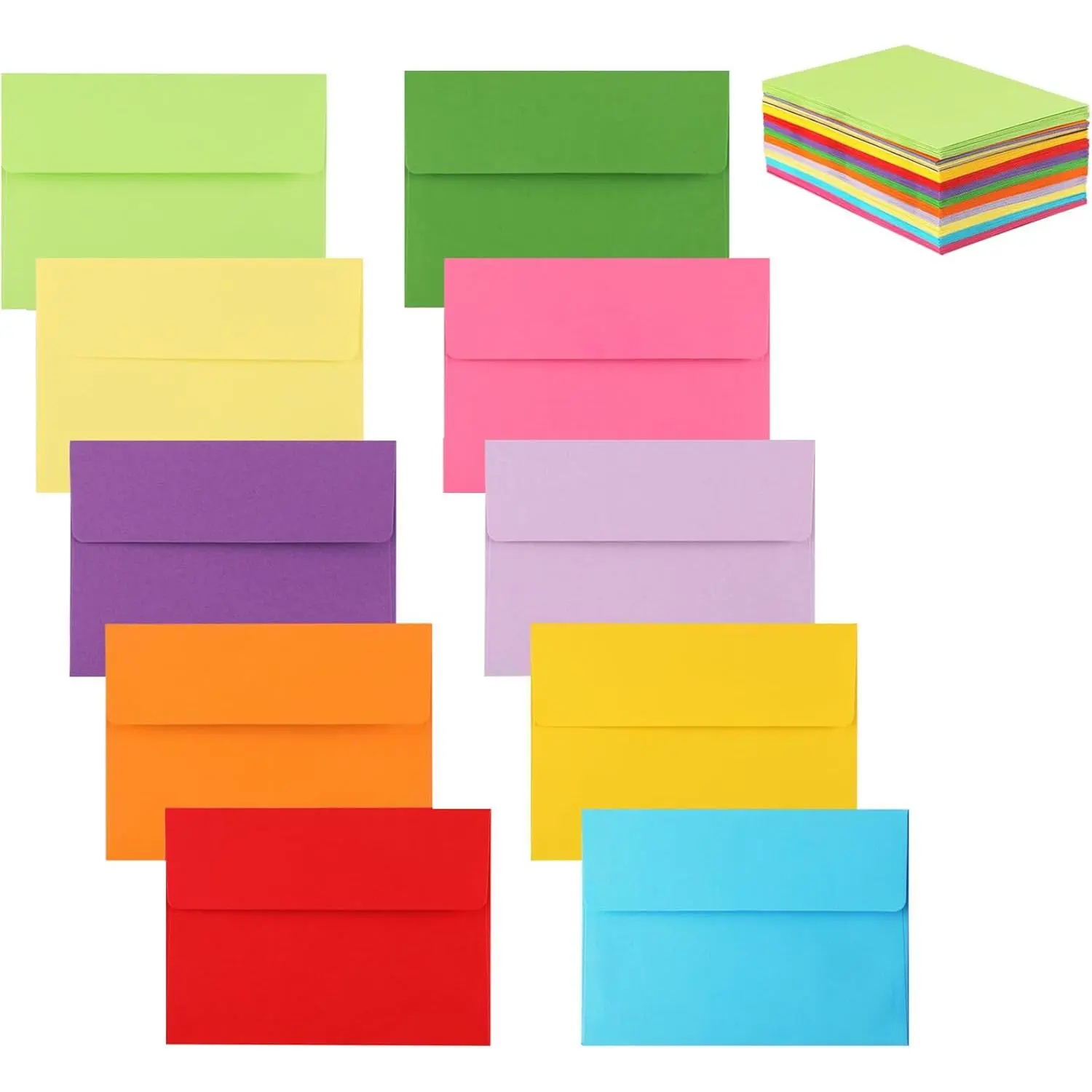 50 pack 4x6 Envelopes,A6 Invitation Envelopes 6.5 x 4.75 For 4x6 Cards- Peel & Press,Ideal for Invitations,Weddings,Parties,Greeting Cards,Photos(colorful)