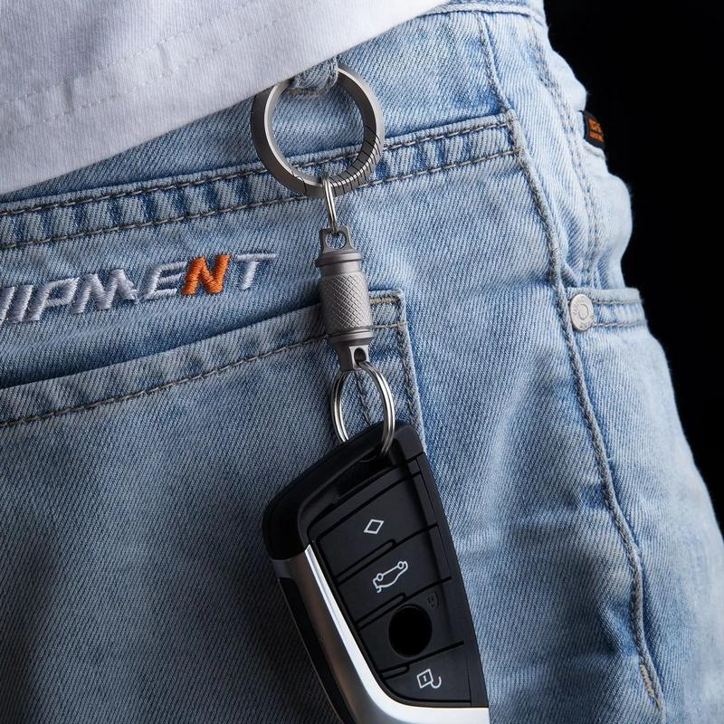 Titanium Quick Release Keychain, Retractable Key Chain Detachable Keychain Clip，Pull Apart Key Rings for Men Women