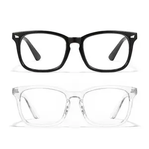 Computer Square-framed Glasses for Men Women Clear Gaming Blue Light Protection Minimalist Classic Eyewear High Quality Comfortable Daily Wear reading
