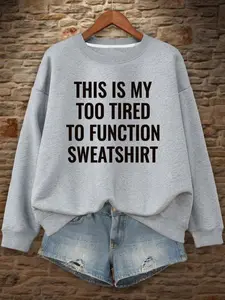 Women's Casual Holiday Style Fleece Pullover Sweatshirt, Loose-Fit Round Neck Long Sleeve Womenswear Top for Fall & Winter Seasons