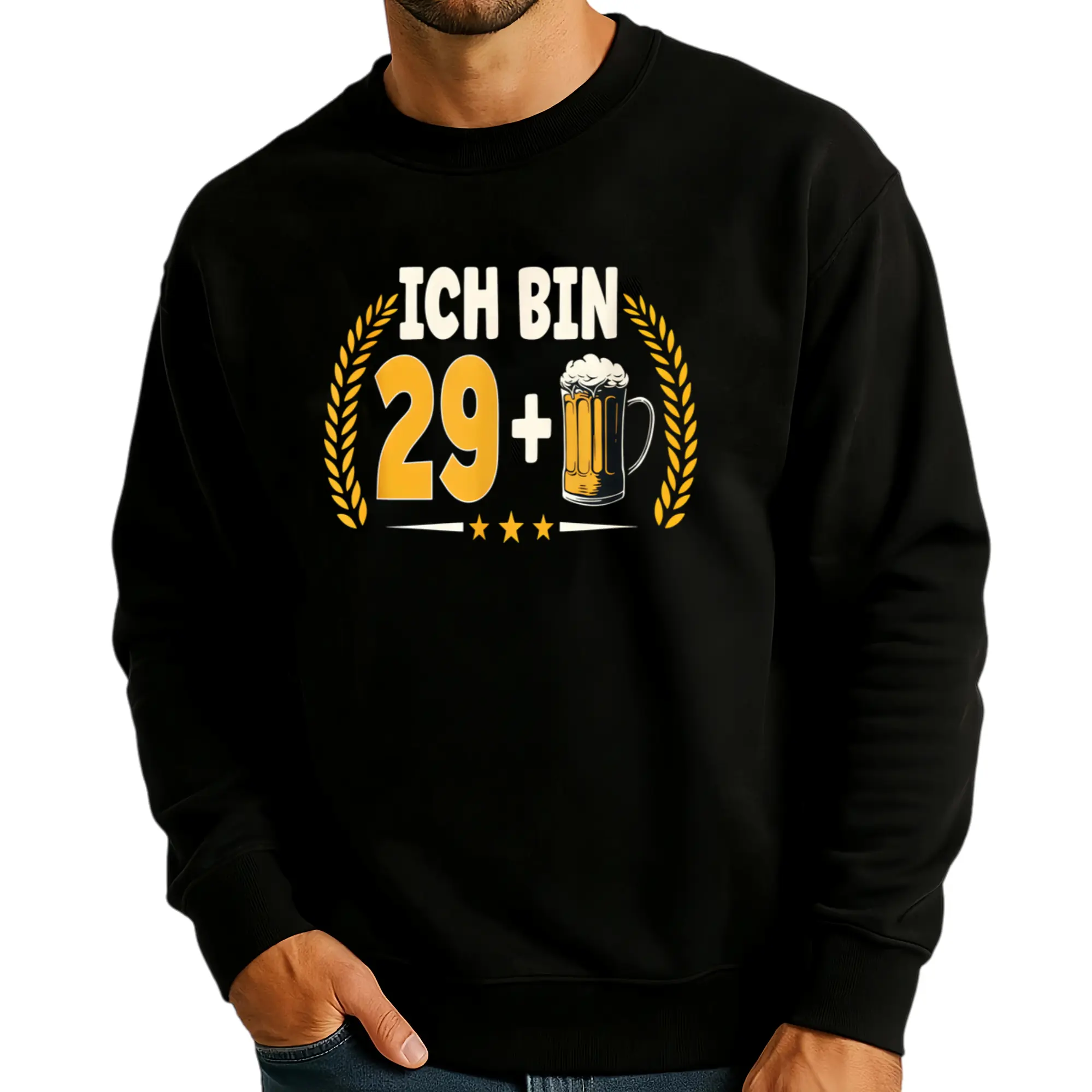 Men’s Long Sleeve Sweatshirt with German Beer Mug Design – Perfect Casual Gift for Birthday Parties and Beer-Themed Events, Machine Washable and Comfortable