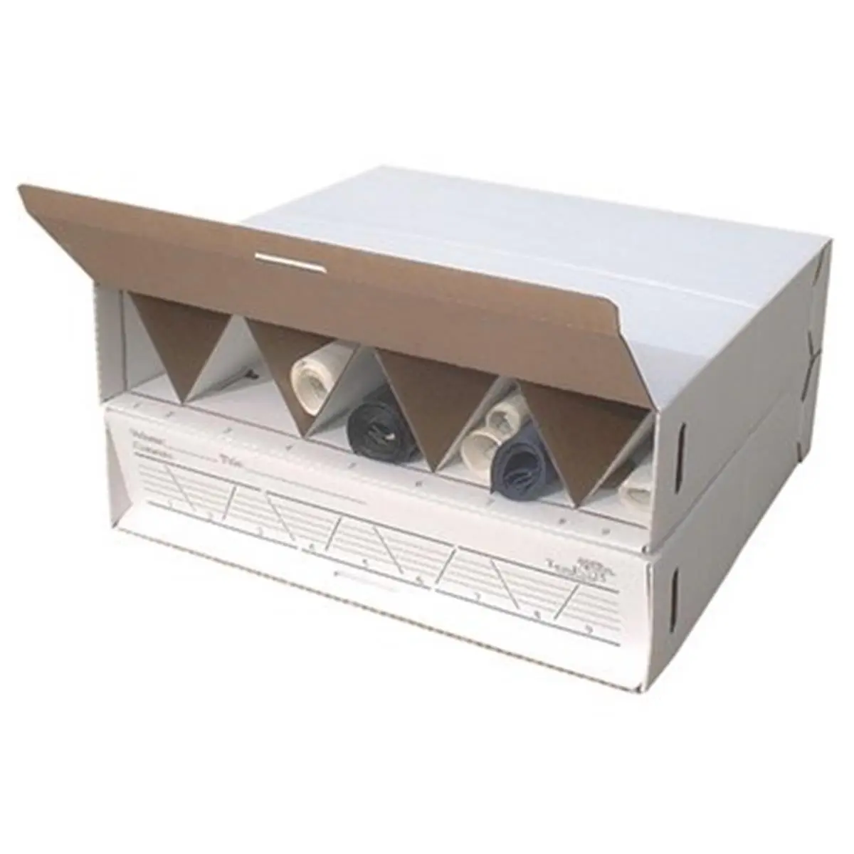 Advanced Organizing Systems 2-Compartment Modular Stackable Corrugated Roll Files Organizer, Multi Compartment Organizer, Up to 24 in. Length Desk Accessory for Office Stationery & Supplies