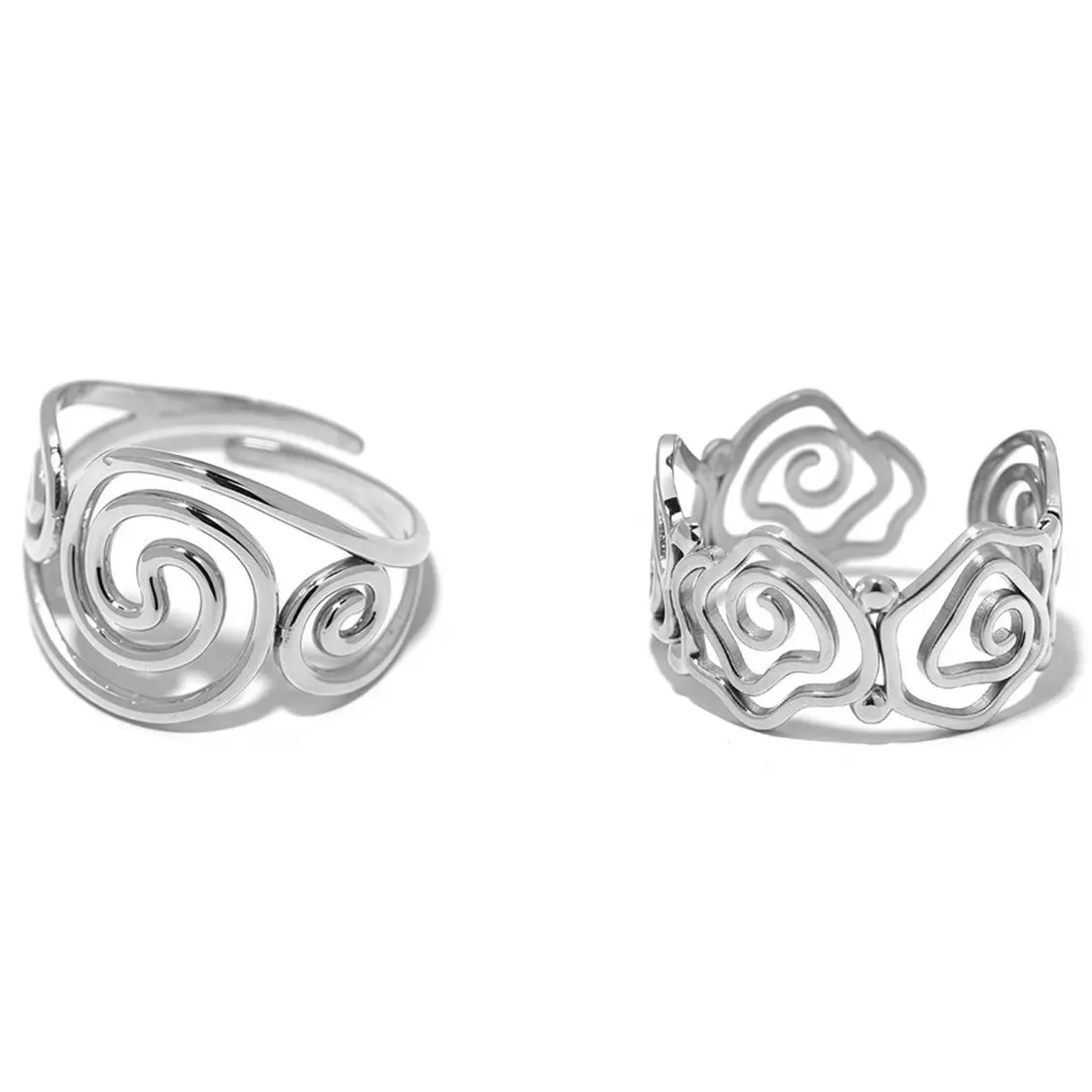 Silver Spiral Statement Ring | Adjustable Minimalist Everyday Ring