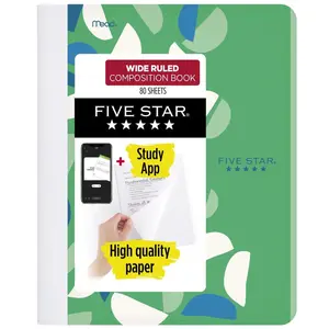 Composition Book Plus Study App, Wide Ruled, Green