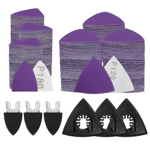 Upgraded 266CS Zirconia Oscillating Tool Sanding Kit with 3 Triangle & 3 Finger Sanding Pads, 260 Detail Sandpapers for Corner Wood Plaster Sanding, Comptatible with Dewalt, Milwaukee, Ryobi