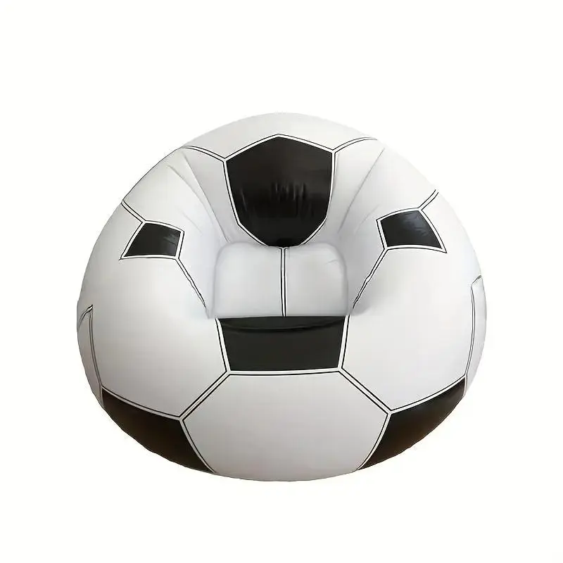 Inflatable Football Pattern Lounge Chair – Portable PVC Sofa for Indoor & Outdoor