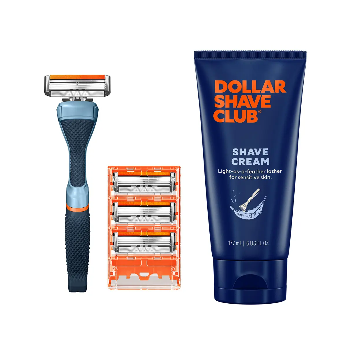 Dollar Shave Club Men's Razor Bundle – Diamond Grip Handle + Classic 4-Blade Refills (4ct) + Shave Cream Dollar Shave Club Men's Razor Bundle – Diamond Grip Handle + Classic 4-Blade Refills (4ct) + Shave Cream