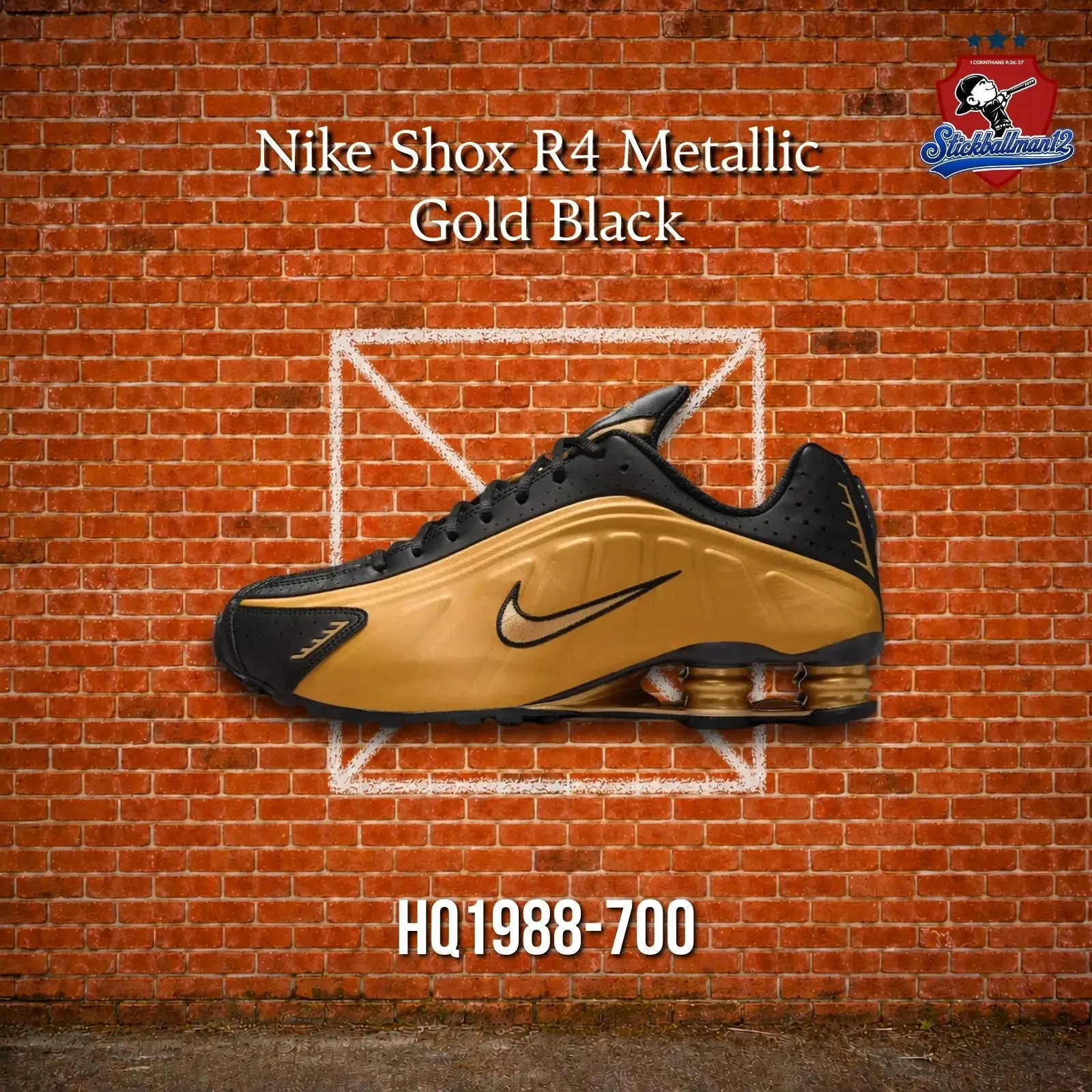 Nike Shox R4 Metallic Gold Black (2025) - HQ1988-700