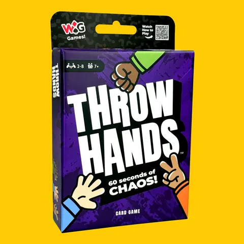 Throw Hands Rock Paper Scissors Card Game - Fast-Paced, Chaotic Party Game for 2-8 Players, Ages 7+, 60-Second Family Game Night Game, Quick Travel Card Game for Kids, Teens & Adults, Fun Group Game for Parties, Friends, Road Trips & Vacations