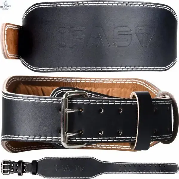 Leather Weight Lifting Belt for Men and Women with 4 inch Padded Lumbar Support