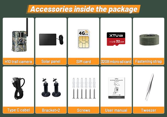 Trail Camera 4G LTE, 2K, Night Vision, Motion Activate, Built-in SIM Card, 0.2s Trigger, Solar Power, IP66 Waterproof, APP Control, Live Streaming