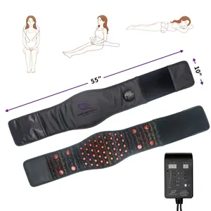 Far Infrared Heating Belt for Multi Body 10"x55", Natural Eight-Gemstone Infused Design, 660nm Red & 850nm NIR Dual Light, Daily Muscle & Stress Relaxation, 1-12H , Heat Portable Comfort Belt Model B65
