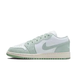 NIKE Air Jordan 1 Low SE White Seafoam Real Casual Sneakers for Youth-Women, Leather & Rubber Material, Perfect Daily Footwear, Available in Multiple Sizes