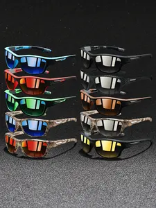 10 pairs camouflage sports sunglasses,available in multiple colors,have UV400 protection function,equipped with rubber nose pads for added comfort,unisex,suitable for driving and outdoor activities,making it an ideal summer vacation accessory