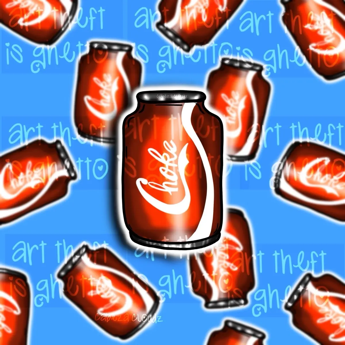 Choke/ coke/ cola/ cute soda/ glossy sticker