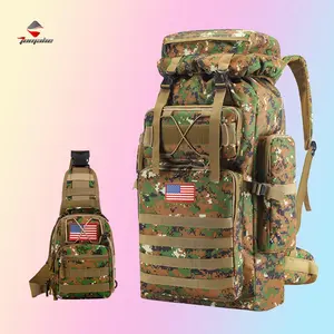 Jumahe Springtok Bug Out Bag,Tactical Camouflage Waterproof Go Bag with a Small Sling Bag,Large Capacity to Meet Various Emergency Needs,Escape Kit,Perfect for Camping Hiking Traveling,rains backpack fluid backpack