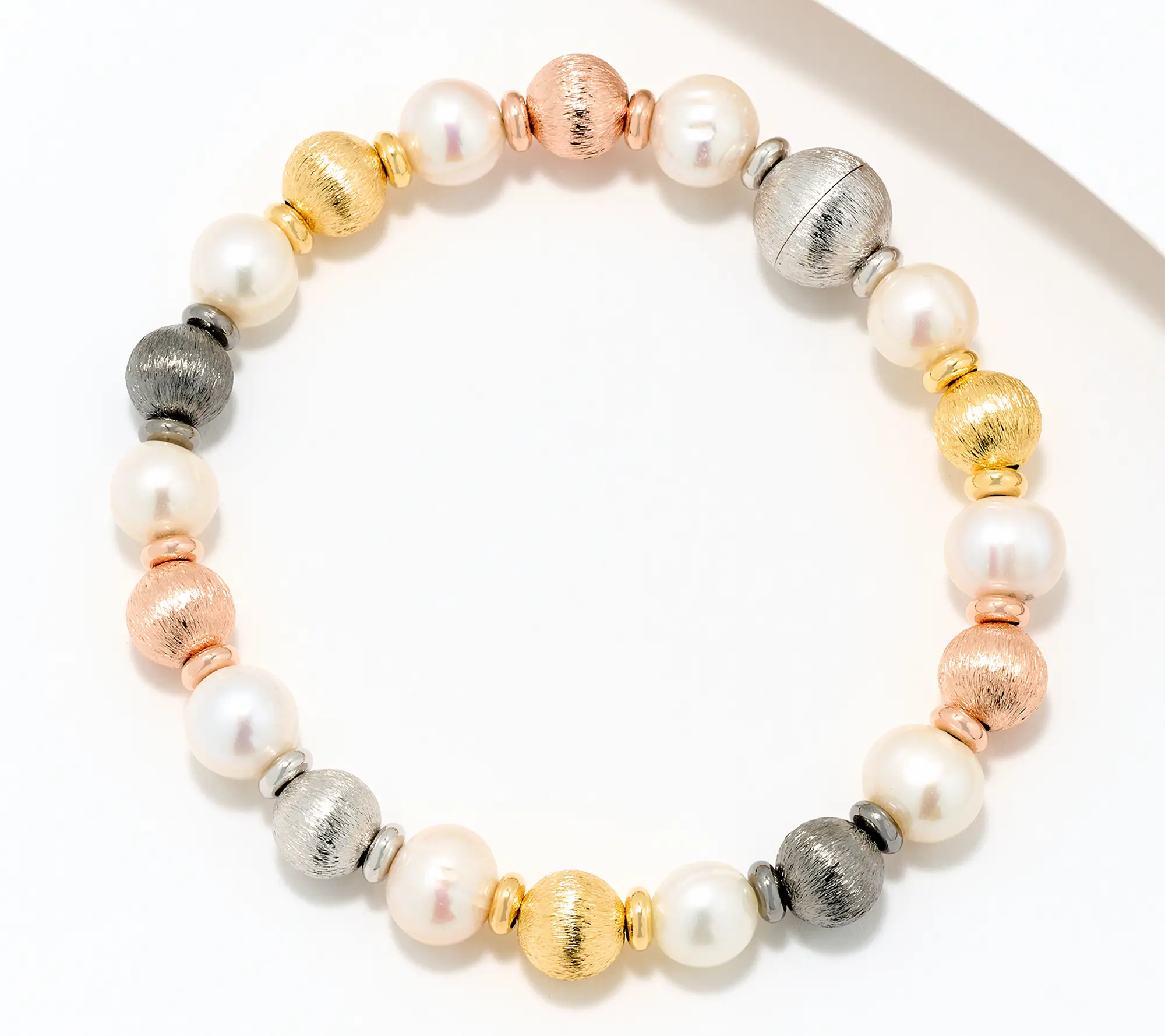 Honora Cultured Pearl Magnetic Satin Bead Bracelet, Bronze