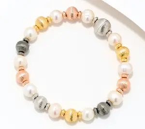 Honora Cultured Pearl Magnetic Satin Bead Bracelet, Bronze