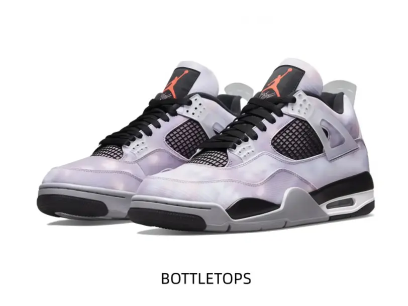 Dreamy lavender tie-dye mid-top basketball shoes crafted with soft leather and breathable mesh. Unique gradient texture brings stunning and artistic streetwear aesthetics.