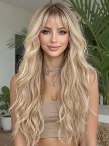 26 Inch Long Curly Synthetic Hair Wig, Synthetic Fiber Wig, Women's Heat Resistant Fake Hair, Natural Look, Daily Wear, All Seasons, Synthetic Curly Wigs
