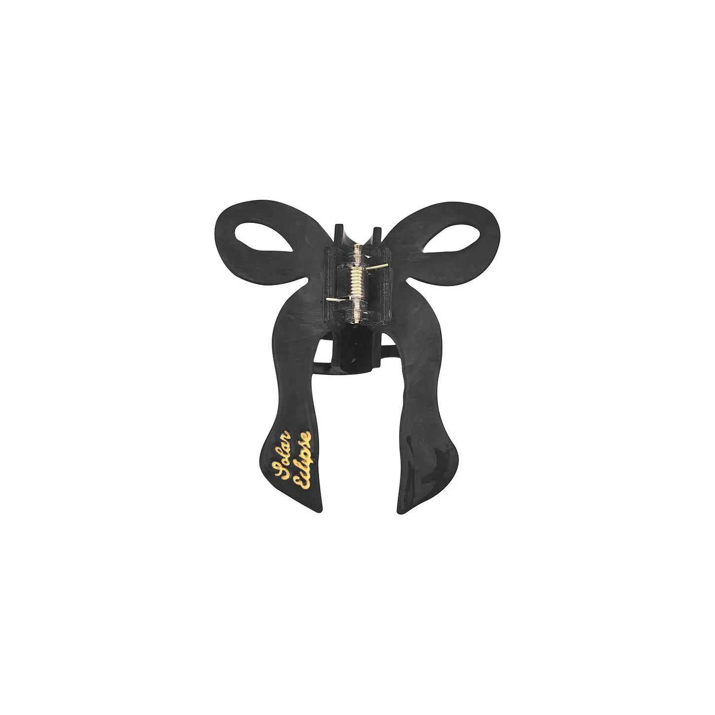 Solar Eclipse Hand-painted Coquette Bow Claw Hair Clip in Black