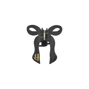 Solar Eclipse Hand-painted Coquette Bow Claw Hair Clip in Black