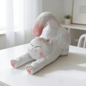 Cute Lazy Cat Phone Stand Cellphone for Desk, Resin Kawaii Cat Phone Holder, Universal Desktop Stand for Phones & Tablets, Cat Lover Gift