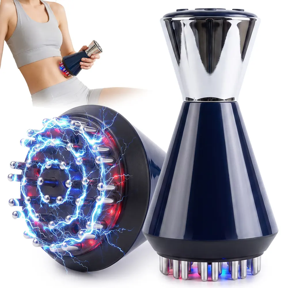 Electric Body Massager with Cupping-Style Head, Rechargeable Massage Tool with Heat, Vibration, LED Light and 36 Intensity Levels, Portable Relaxation Device for Shoulder, Back, Waist, Arm and Leg Care