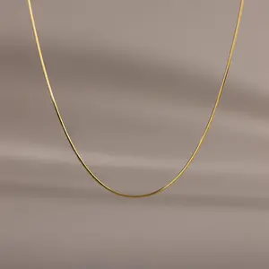 Dainty Herringbone Necklace by Caitlyn Minimalist - Delicate Layering Chain Necklace for Everyday Wear - Minimalist Jewelry - Sister Gift