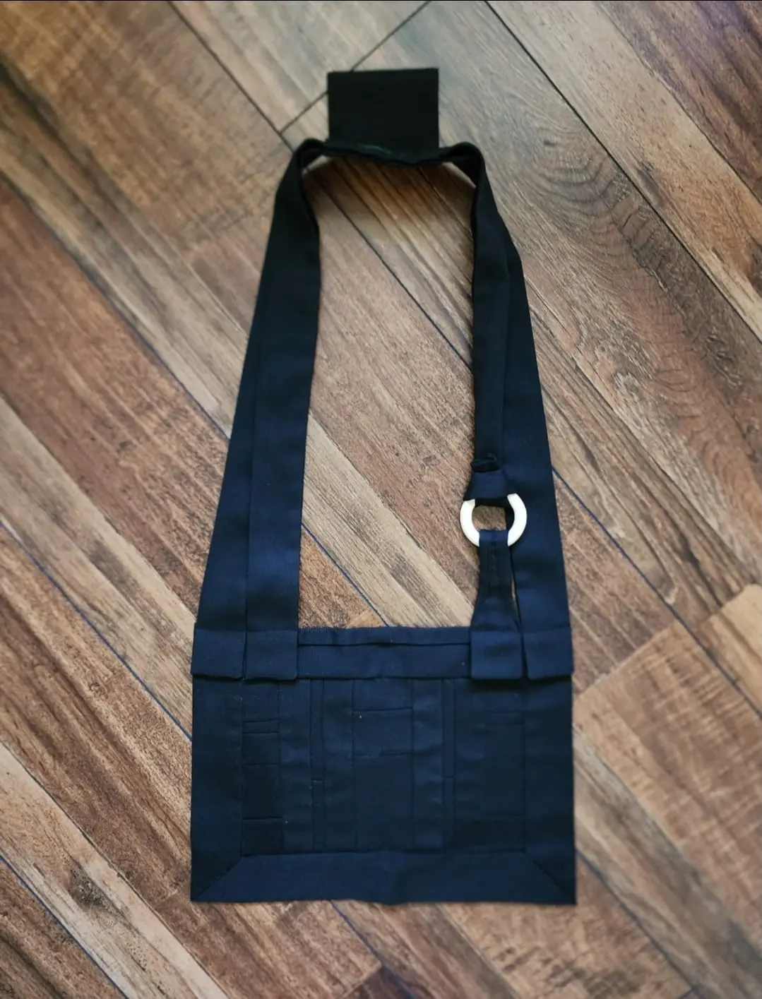 Rakusu Soto style (Rinzai optional) Buddhism accessory Handcrafted in Florida US Cotton fabric Black Blue Brown White Red Mustard Gray Wood ring flat or round