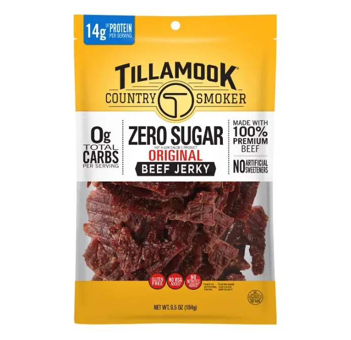 Tillamook Country Smoker Keto Friendly Zero Sugar Beef Jerky, Original, 6.5 Ounce Tillamook Country Smoker Keto Friendly Zero Sugar Beef Jerky, Original, 6.5 Ounce