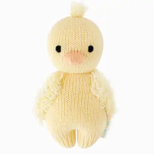 cuddle+kind Baby duckling 7" hand-knit doll - gives 5 meals, fair trade, heirloom quality, 100% cotton yarn