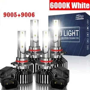 Waterproof 9005 9006 H11 LED Headlight Bulbs 4/6-Pack, Quadruple Cooling System Pure Copper Base Intelligent Temperature Control, 12000RPM Silent Fan, 50000+ Hours Lifespan, Plug & Play LED Headlights for Most Cars