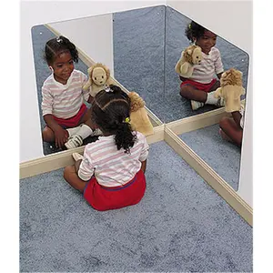 212 MAIN Acrylic Corner Mirror - 24x24 in, Wall Mount, Corner Shape, Child-Safe, Rounded Edges, Baby Room Decoration, Baby Furniture Accessory