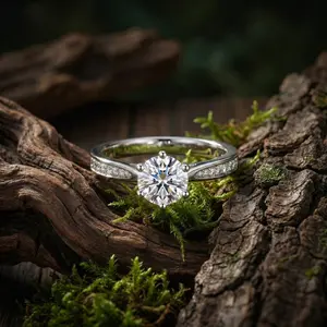 Radiant Accent Solitaire Ring (White Gold)